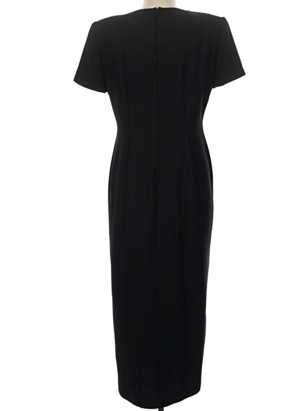 Vintage J Roberts Black Beaded Dress Formal Evening Cocktail 90s Maxi Size 14 - Picture 5 of 16